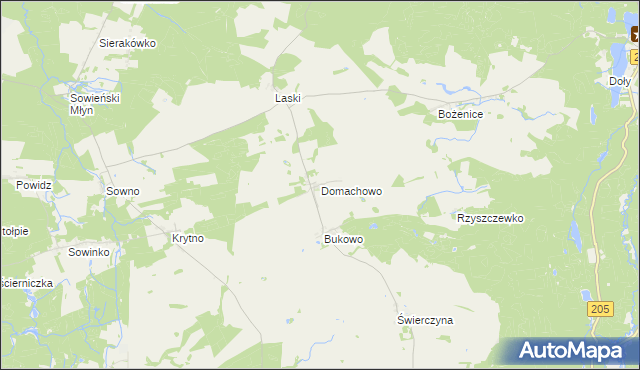 mapa Domachowo gmina Polanów, Domachowo gmina Polanów na mapie Targeo