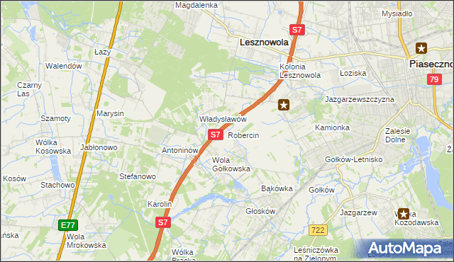 mapa Robercin, Robercin na mapie Targeo