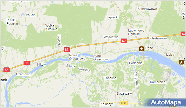 mapa Stare Orzechowo, Stare Orzechowo na mapie Targeo