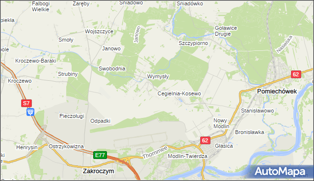 mapa Cegielnia-Kosewo, Cegielnia-Kosewo na mapie Targeo