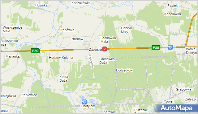 mapa Lachówka Duża, Lachówka Duża na mapie Targeo