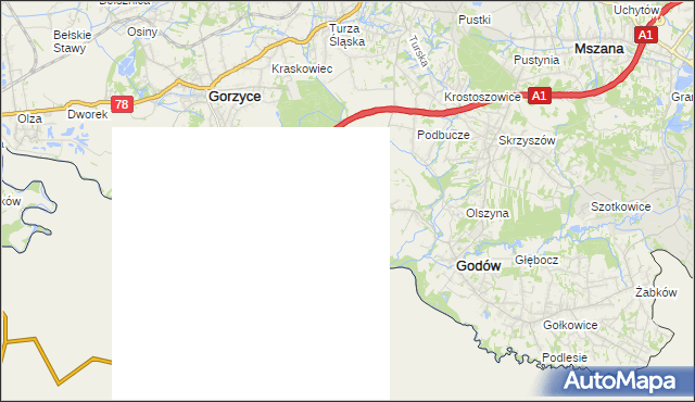 mapa Łaziska gmina Godów, Łaziska gmina Godów na mapie Targeo