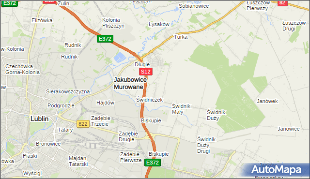 mapa Biskupie-Kolonia gmina Wólka, Biskupie-Kolonia gmina Wólka na mapie Targeo