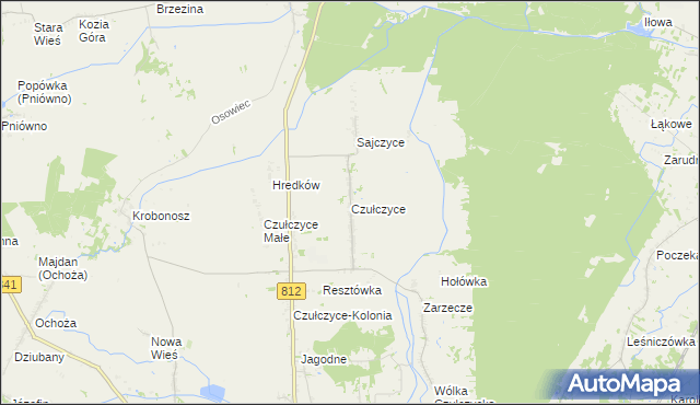 mapa Czułczyce, Czułczyce na mapie Targeo