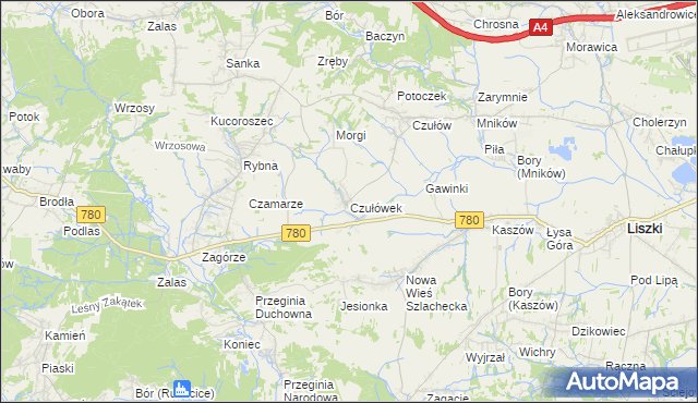mapa Czułówek, Czułówek na mapie Targeo