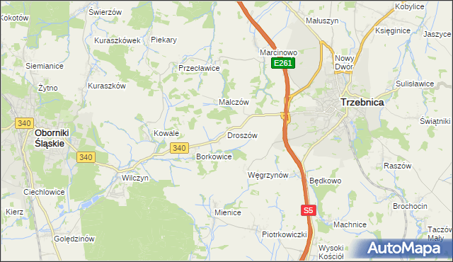 mapa Droszów, Droszów na mapie Targeo