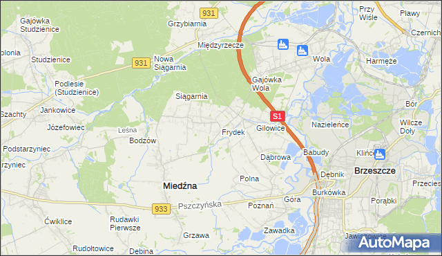 mapa Frydek, Frydek na mapie Targeo