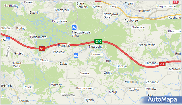 mapa Frywałd, Frywałd na mapie Targeo