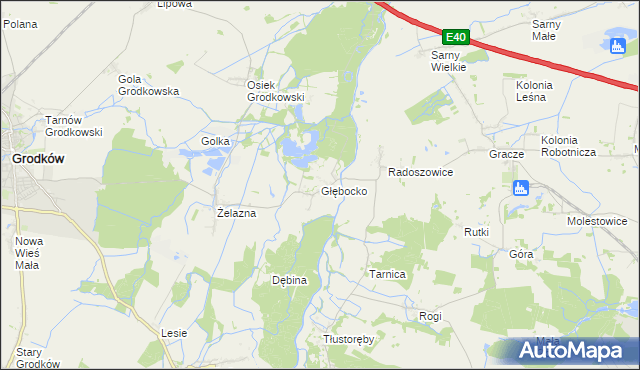 mapa Głębocko gmina Grodków, Głębocko gmina Grodków na mapie Targeo