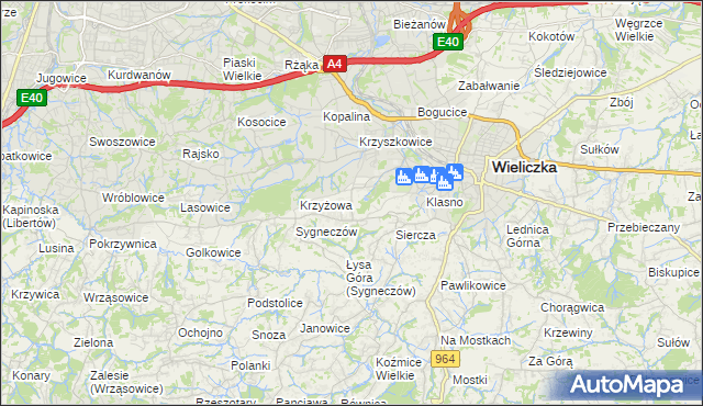 mapa Grabówki gmina Wieliczka, Grabówki gmina Wieliczka na mapie Targeo