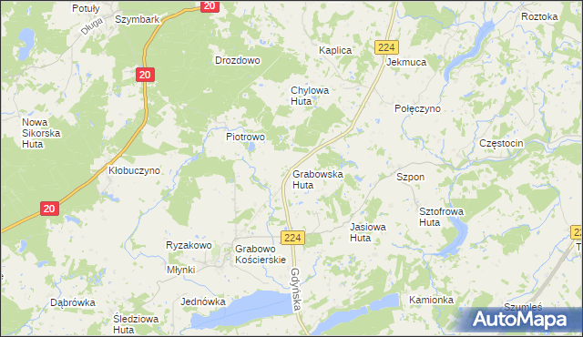 mapa Grabowska Huta, Grabowska Huta na mapie Targeo