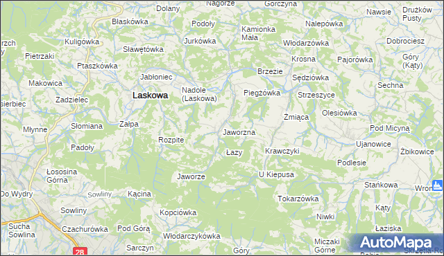 mapa Jaworzna, Jaworzna na mapie Targeo