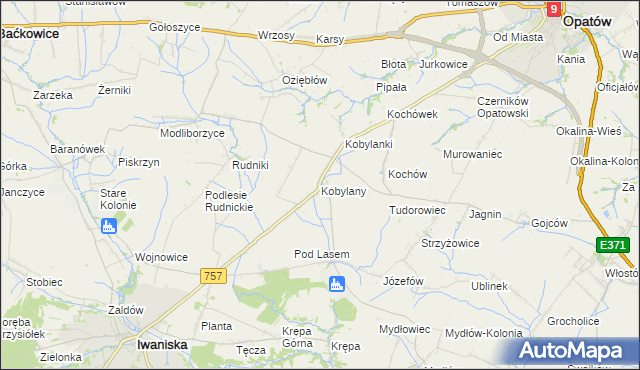 mapa Kobylany gmina Opatów, Kobylany gmina Opatów na mapie Targeo