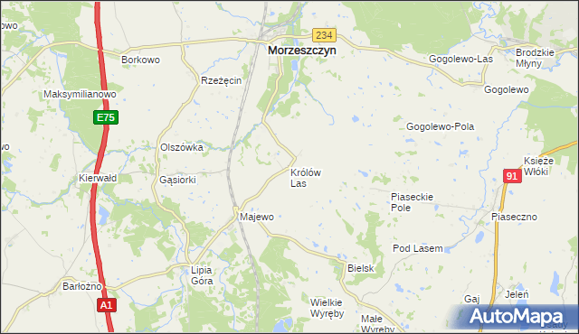 mapa Królów Las, Królów Las na mapie Targeo