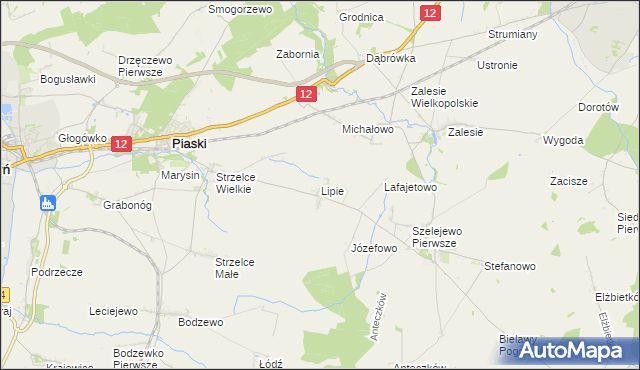 mapa Lipie gmina Piaski, Lipie gmina Piaski na mapie Targeo