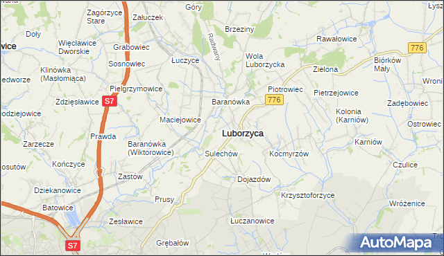 mapa Luborzyca, Luborzyca na mapie Targeo
