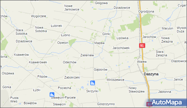 mapa Mazew-Kolonia, Mazew-Kolonia na mapie Targeo