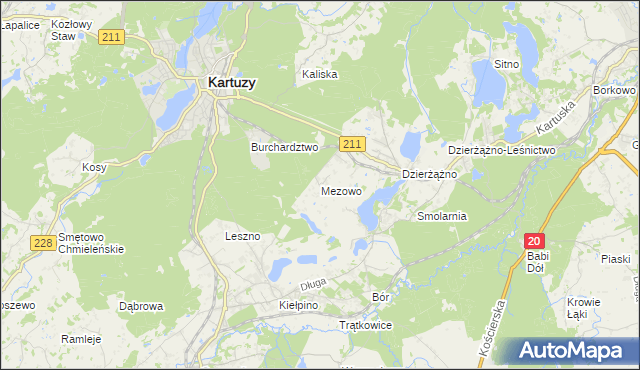 mapa Mezowo, Mezowo na mapie Targeo