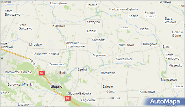 mapa Mijakowo, Mijakowo na mapie Targeo