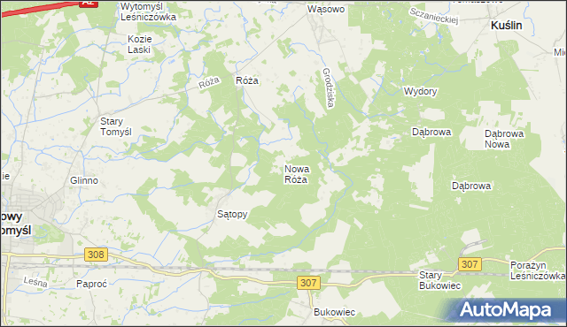 mapa Nowa Róża, Nowa Róża na mapie Targeo