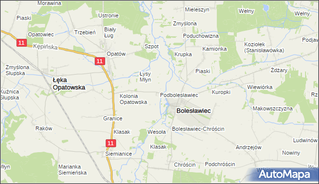 mapa Podbolesławiec, Podbolesławiec na mapie Targeo