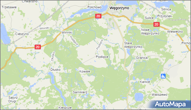 mapa Podlipce, Podlipce na mapie Targeo
