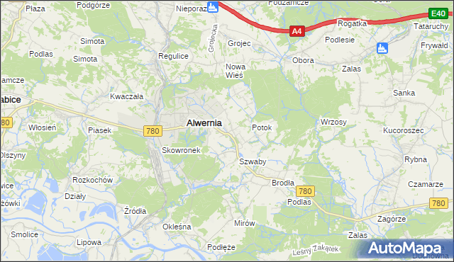 mapa Poręba Żegoty, Poręba Żegoty na mapie Targeo