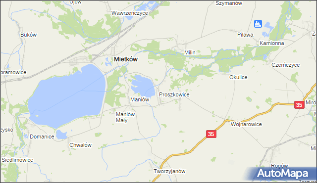 mapa Proszkowice, Proszkowice na mapie Targeo