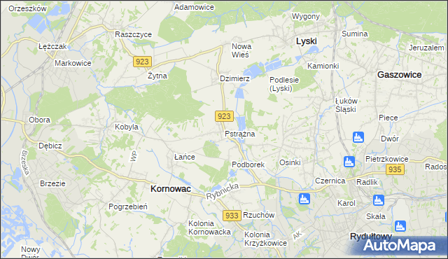 mapa Pstrążna, Pstrążna na mapie Targeo