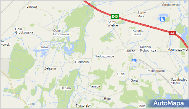 mapa Radoszowice, Radoszowice na mapie Targeo