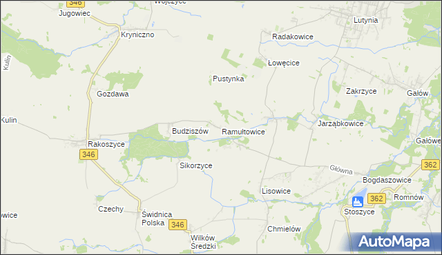 mapa Ramułtowice, Ramułtowice na mapie Targeo