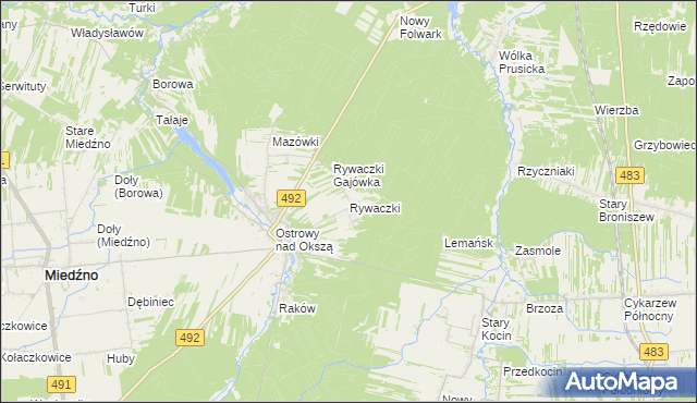 mapa Rywaczki, Rywaczki na mapie Targeo