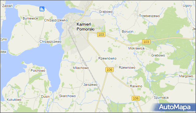 mapa Rzewnówko, Rzewnówko na mapie Targeo