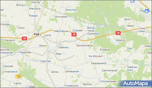 mapa Samostrzałów, Samostrzałów na mapie Targeo