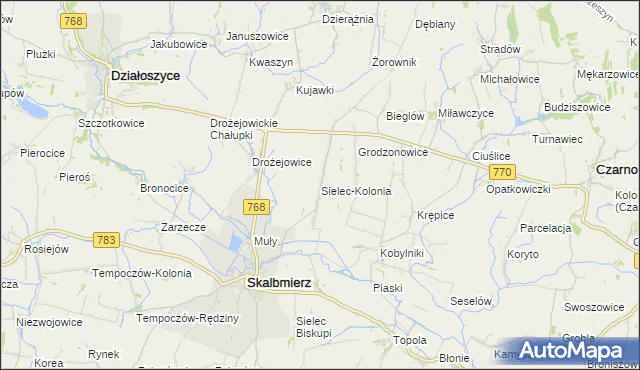 mapa Sielec-Kolonia, Sielec-Kolonia na mapie Targeo