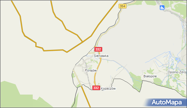 mapa Sieniawka gmina Bogatynia, Sieniawka gmina Bogatynia na mapie Targeo