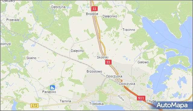 mapa Skotniki gmina Szczecinek, Skotniki gmina Szczecinek na mapie Targeo