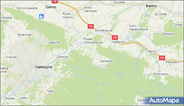 mapa Smyków gmina Daleszyce, Smyków gmina Daleszyce na mapie Targeo