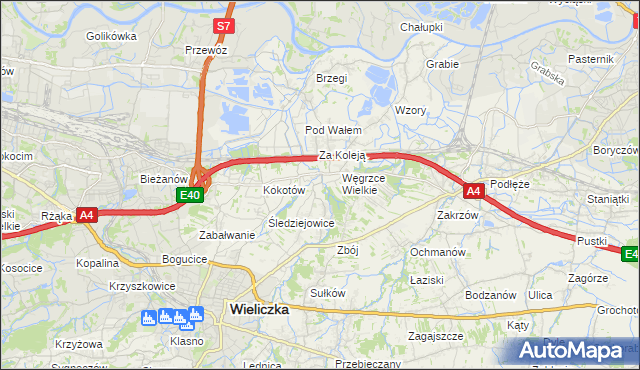 mapa Strumiany gmina Wieliczka, Strumiany gmina Wieliczka na mapie Targeo