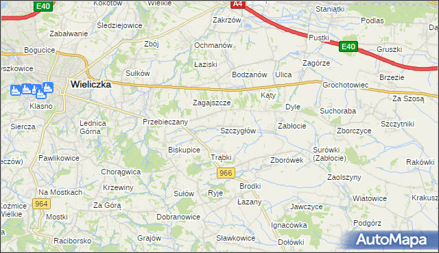 mapa Szczygłów, Szczygłów na mapie Targeo