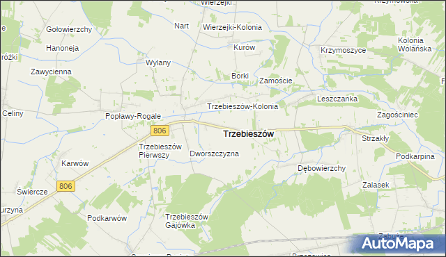 mapa Trzebieszów, Trzebieszów na mapie Targeo