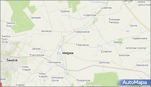 mapa Trzeciaków, Trzeciaków na mapie Targeo