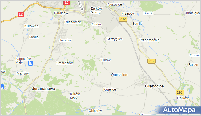 mapa Turów gmina Głogów, Turów gmina Głogów na mapie Targeo