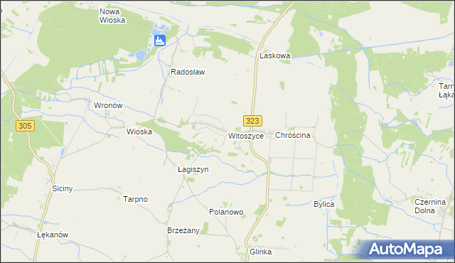 mapa Witoszyce, Witoszyce na mapie Targeo