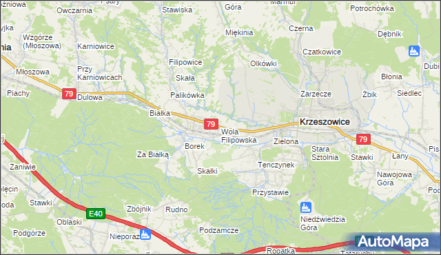 mapa Wola Filipowska, Wola Filipowska na mapie Targeo
