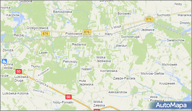 mapa Wólka Jeżewska, Wólka Jeżewska na mapie Targeo