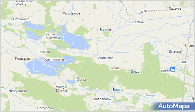 mapa Wróbliniec, Wróbliniec na mapie Targeo