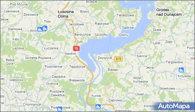 mapa Zbyszyce, Zbyszyce na mapie Targeo