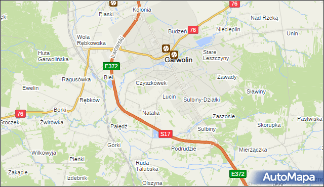 mapa Lucin gmina Garwolin, Lucin gmina Garwolin na mapie Targeo