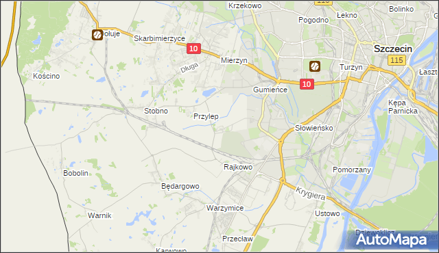 mapa Ostoja gmina Kołbaskowo, Ostoja gmina Kołbaskowo na mapie Targeo
